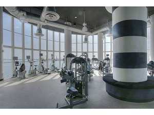 State of the Art Gym with panoramic views of Biscayne bay